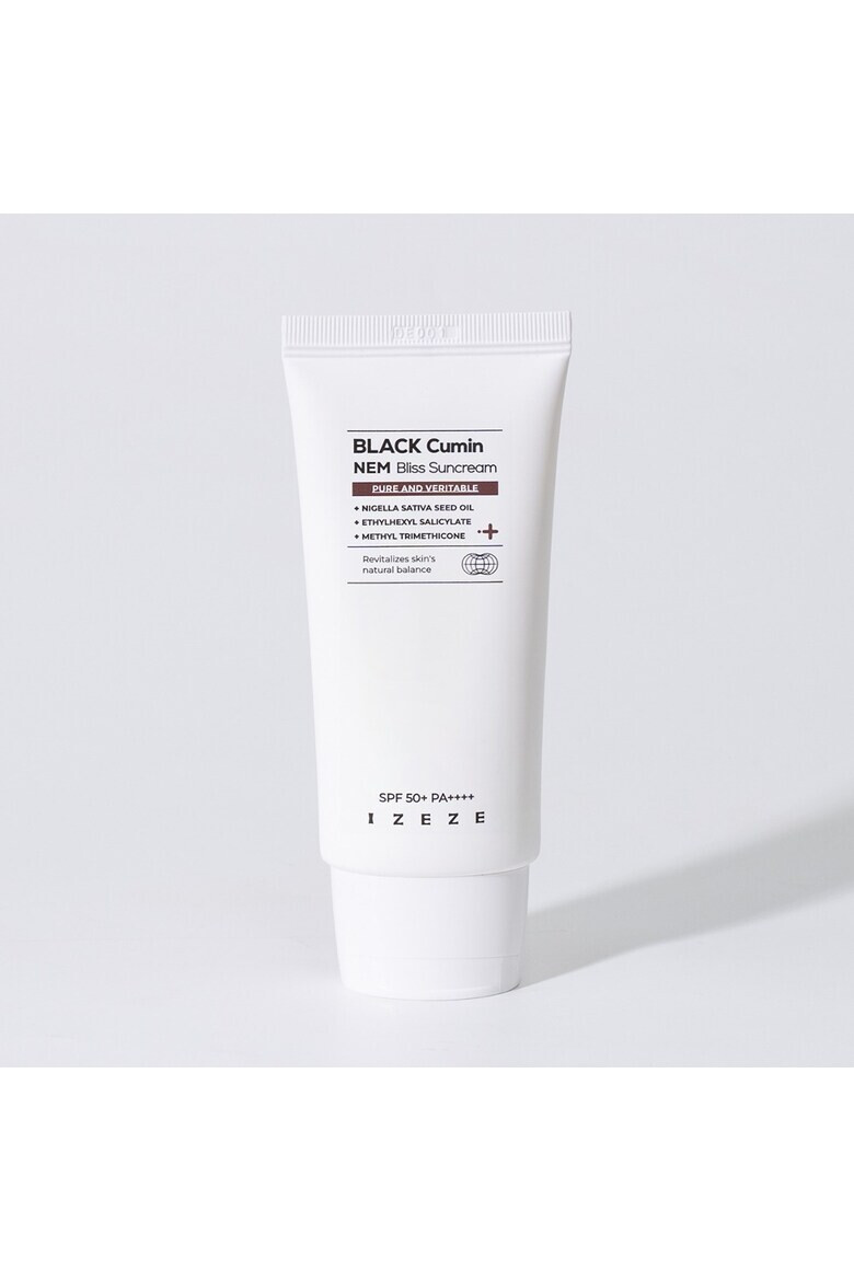 IZEZE Crema cu factor de protectie SPF 50+ cu ulei de Chimen Negru Niacinamide si unt de Shea Black Cumin NEM 50 ml - Pled.ro