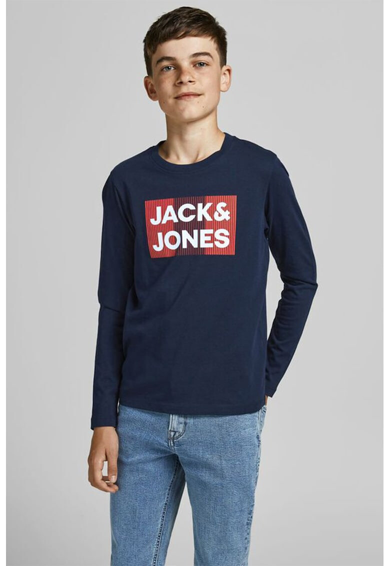 Jack & Jones Bluza cu decolteu la baza gatului si imprimeu logo - Pled.ro