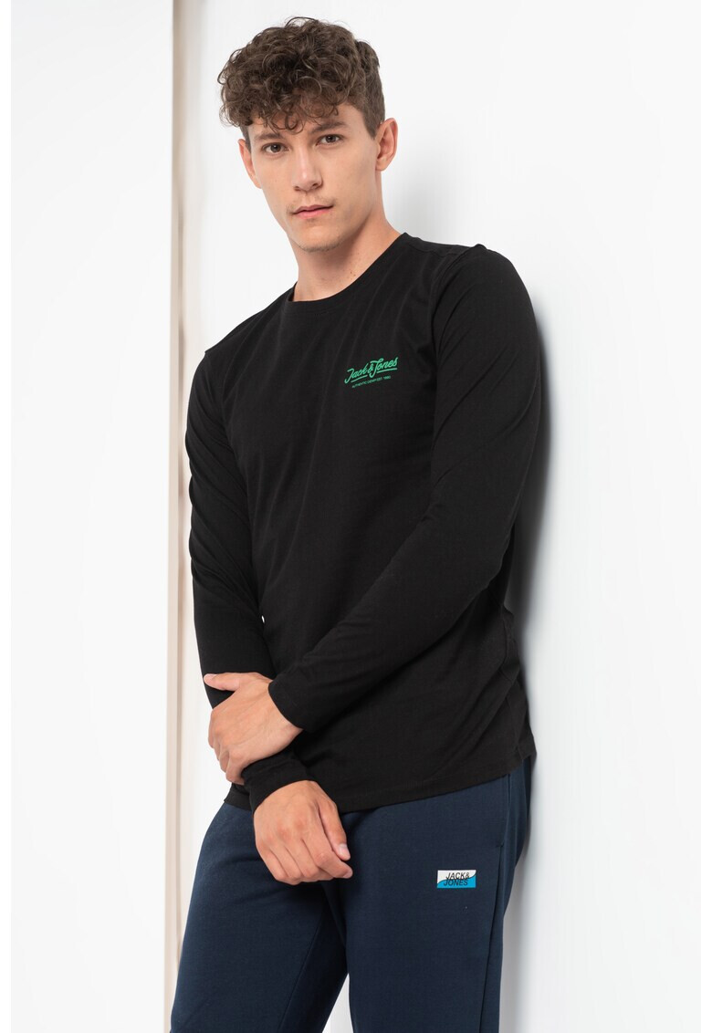 Jack&Jones Bluza cu decolteu rotund si logo - Pled.ro