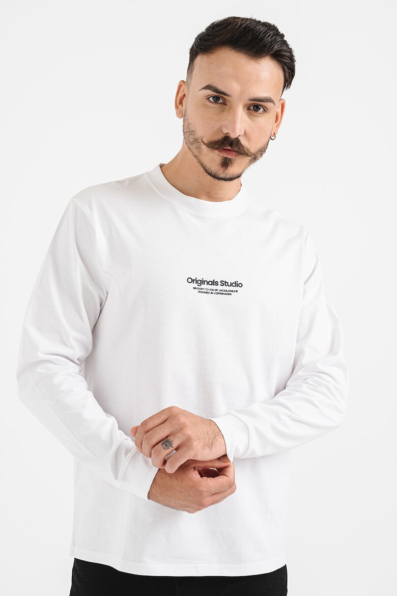 Jack & Jones Bluza de bumbac cu decolteu la baza gatului - Pled.ro