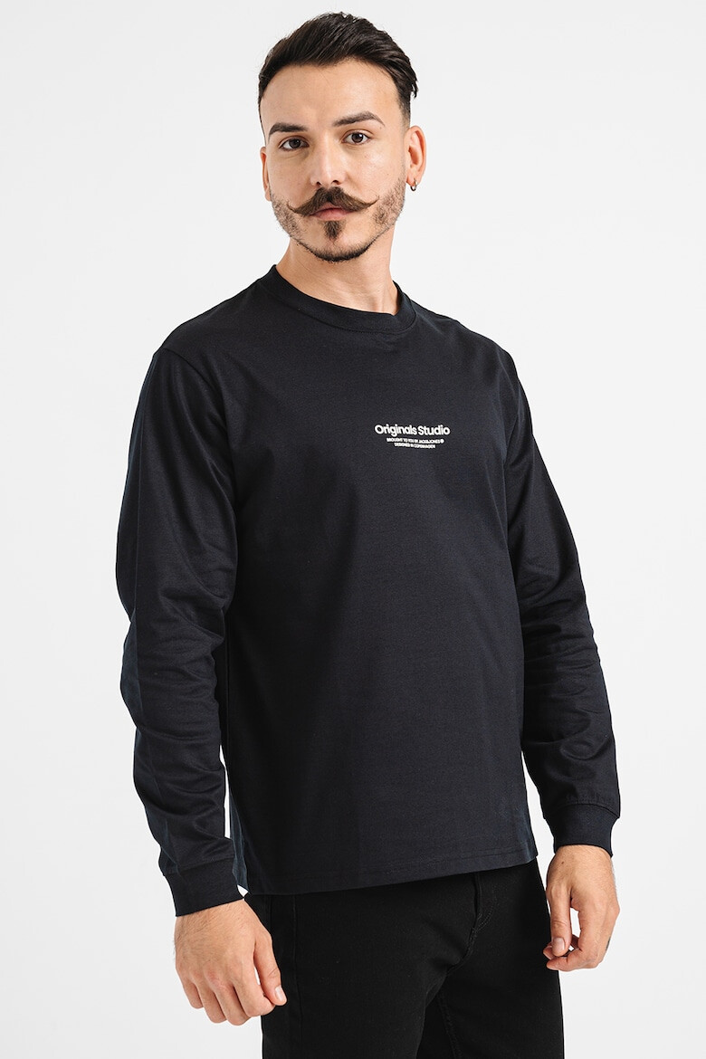 Jack & Jones Bluza de bumbac cu decolteu la baza gatului - Pled.ro