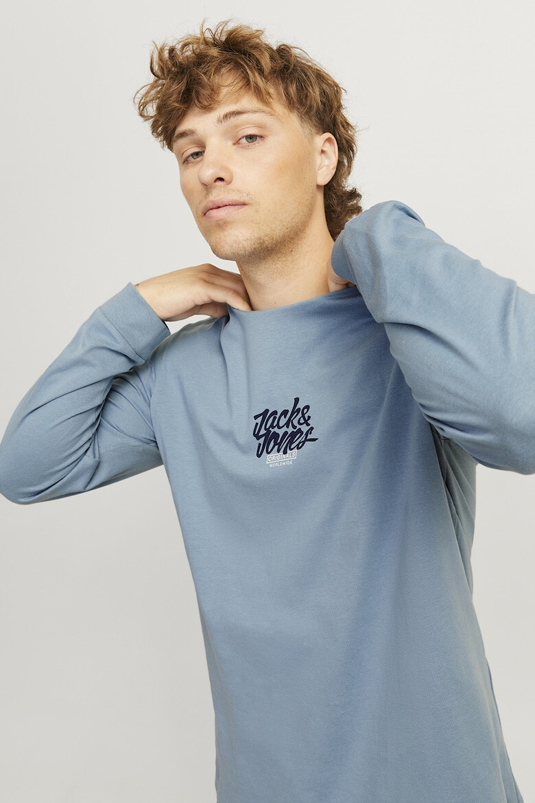 Jack & Jones Bluza de bumbac cu model logo Eaton - Pled.ro