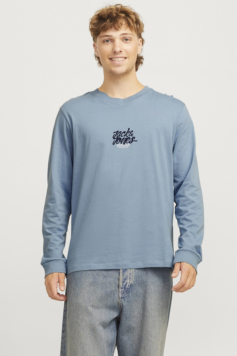 Jack & Jones Bluza de bumbac cu model logo Eaton - Pled.ro