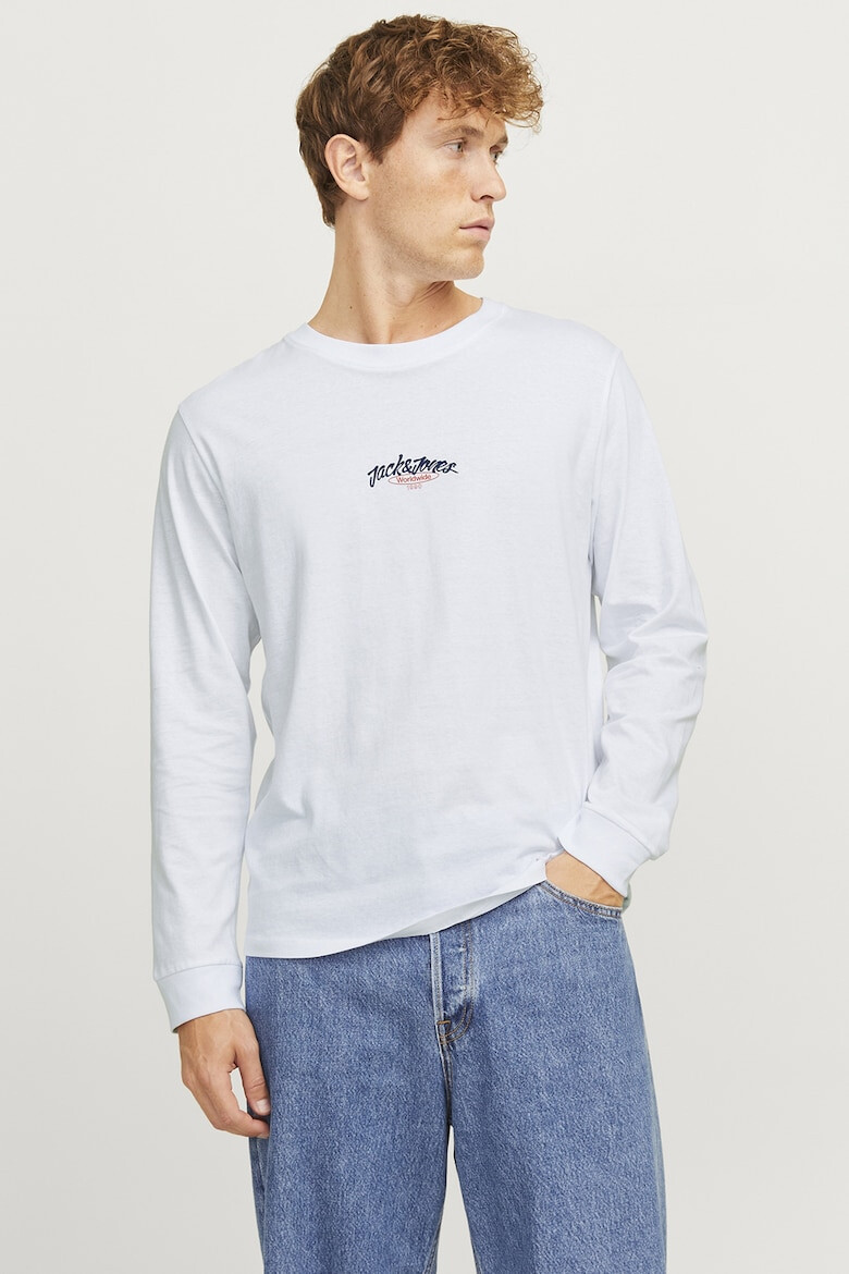 Jack & Jones Bluza de bumbac cu model logo Eaton - Pled.ro