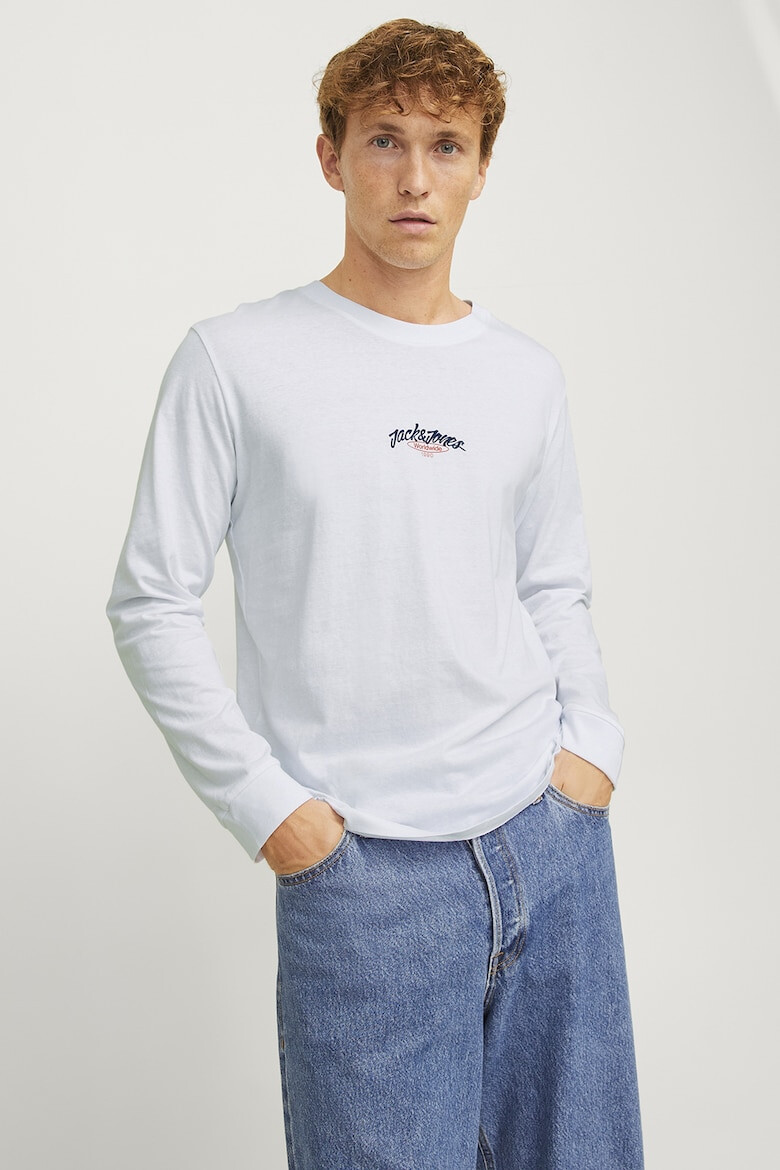 Jack & Jones Bluza de bumbac cu model logo Eaton - Pled.ro