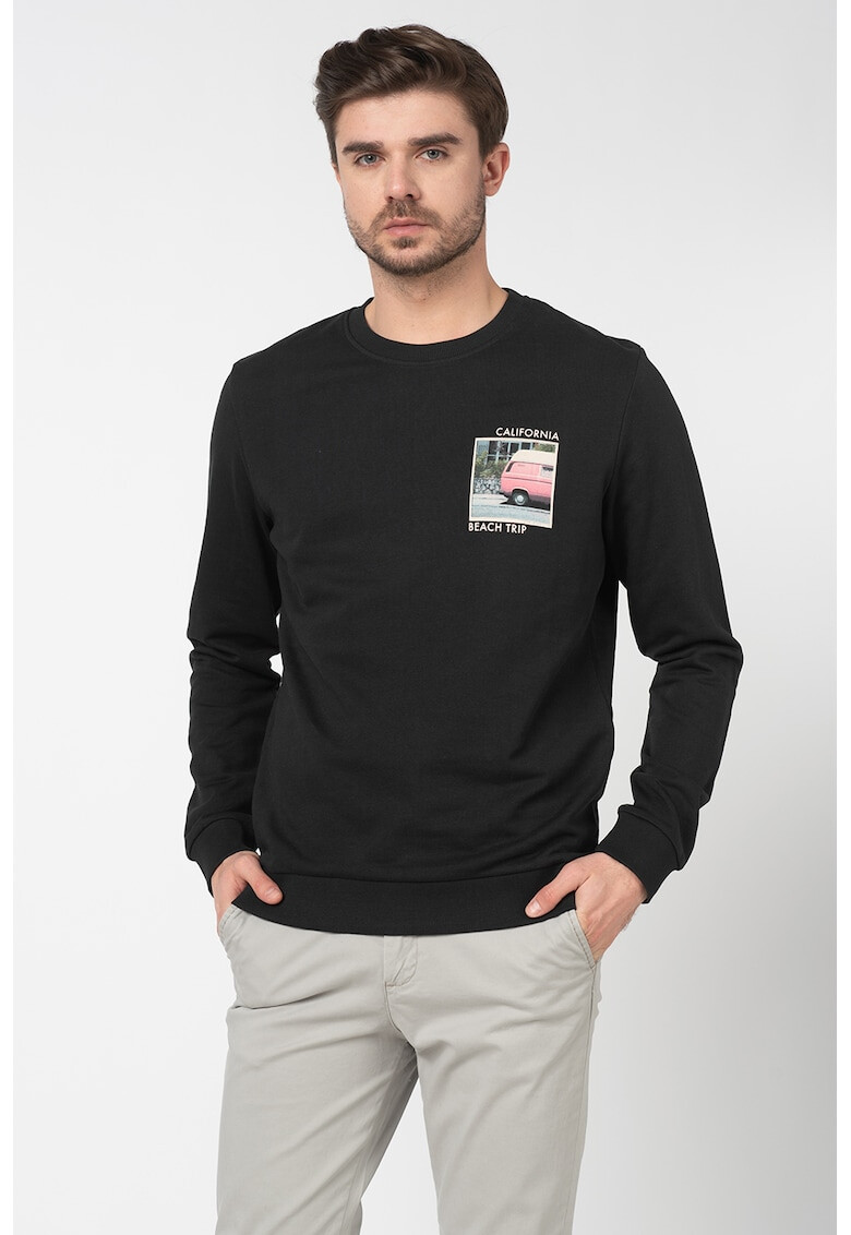 Jack&Jones Bluza sport cu decolteu la baza gatului si imprimeu foto Quiver - Pled.ro