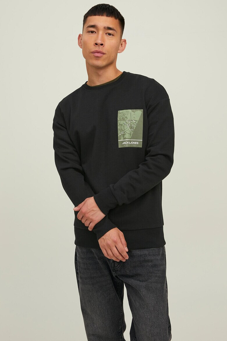 Jack&Jones Jack & Jones Bluza sport cu decolteu la baza gatului si imprimeu grafic - Pled.ro