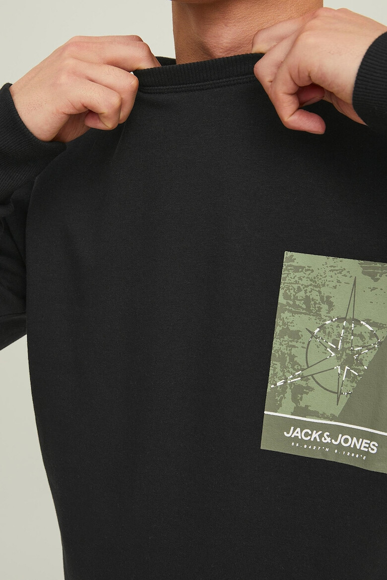 Jack&Jones Jack & Jones Bluza sport cu decolteu la baza gatului si imprimeu grafic - Pled.ro