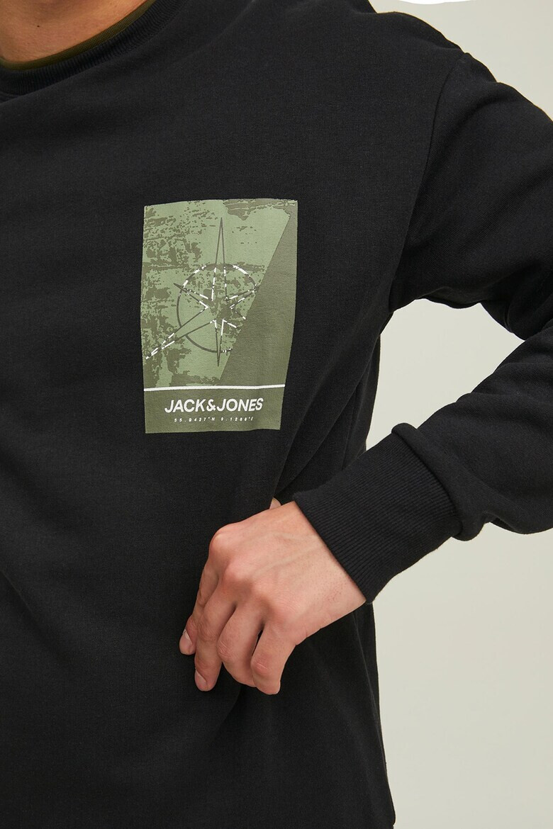 Jack&Jones Jack & Jones Bluza sport cu decolteu la baza gatului si imprimeu grafic - Pled.ro