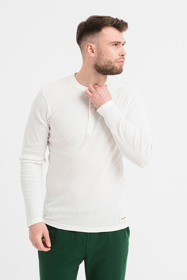 Jack&Jones Jack & Jones Bluza striata cu fenta cu nasturi Henley - Pled.ro