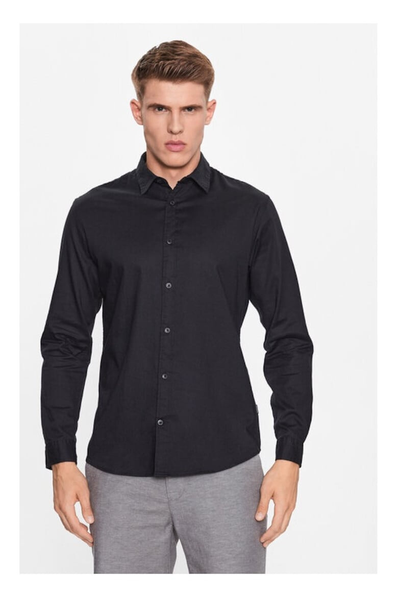 Jack & Jones Camasa barbati 02512 Bumbac Negru - Pled.ro