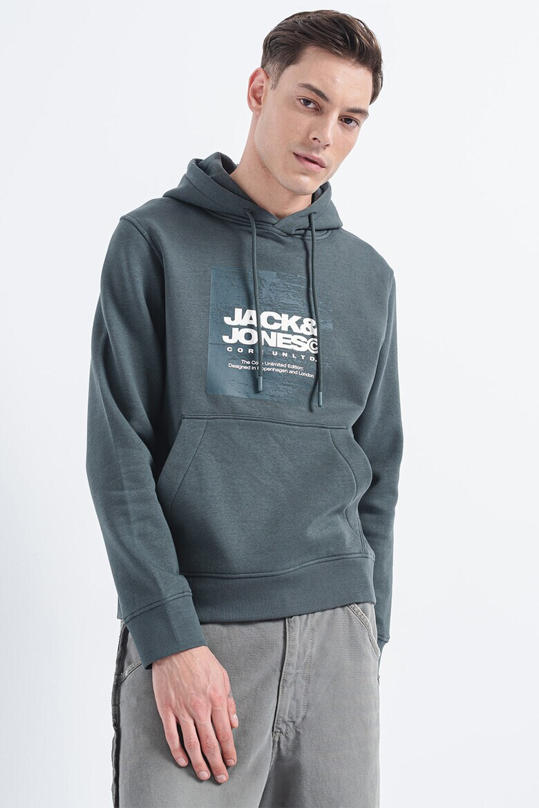 Jack & Jones Hanorac cu imprimeu logo si buzunar kangaroo Aero - Pled.ro