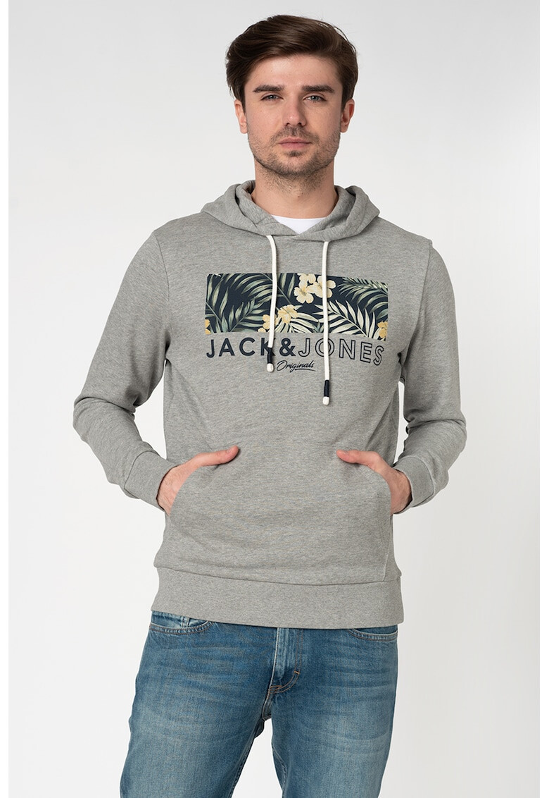 Jack&Jones Hanorac cu imprimeu logo si buzunar kangaroo Tropic - Pled.ro