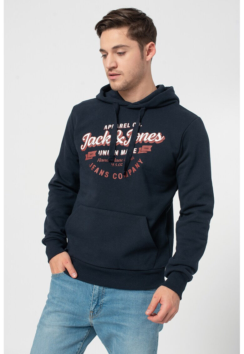 Jack&Jones Hanorac cu logo si buzunar kangaroo Denim - Pled.ro