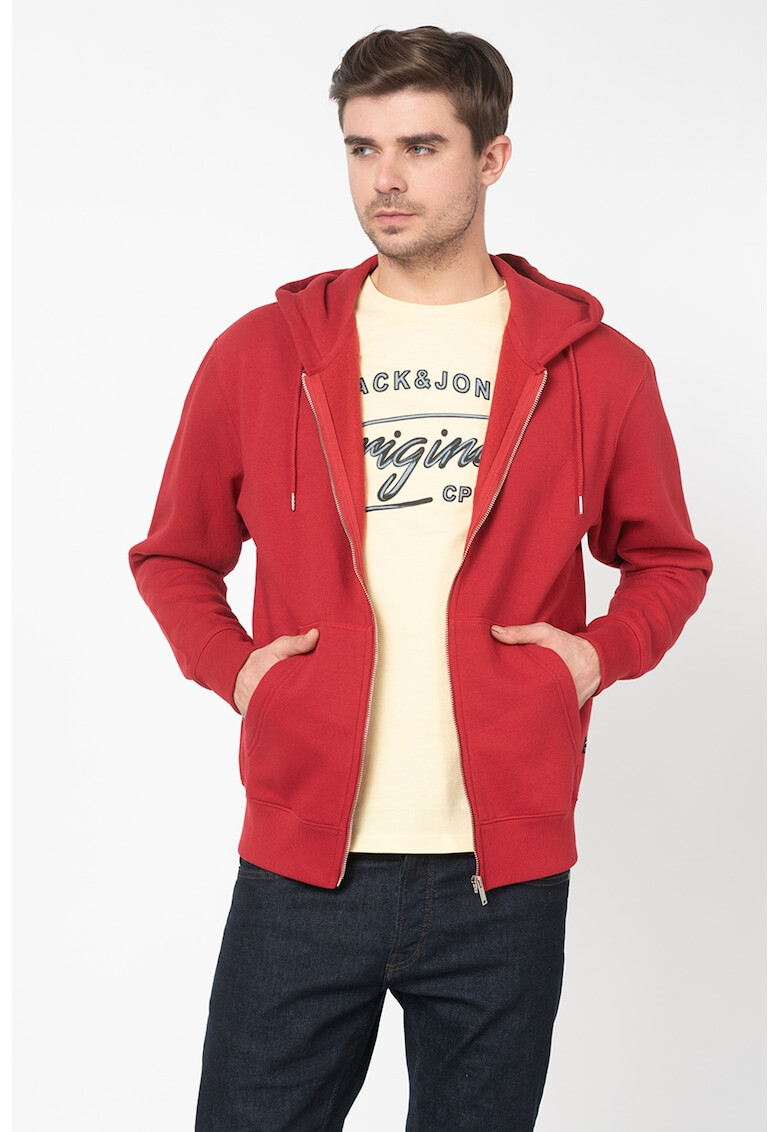 Jack&Jones Hanorac relaxed fit cu captuseala din fleece si fermoar - Pled.ro