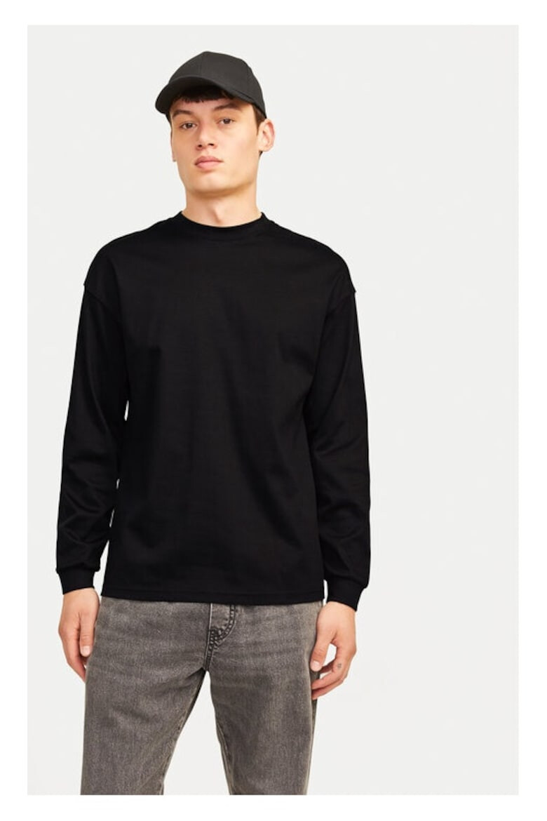 Jack & Jones Jack&Jones Longsleeve Urban Edge 12256422 Negru Loose Fit Bumbac - Pled.ro