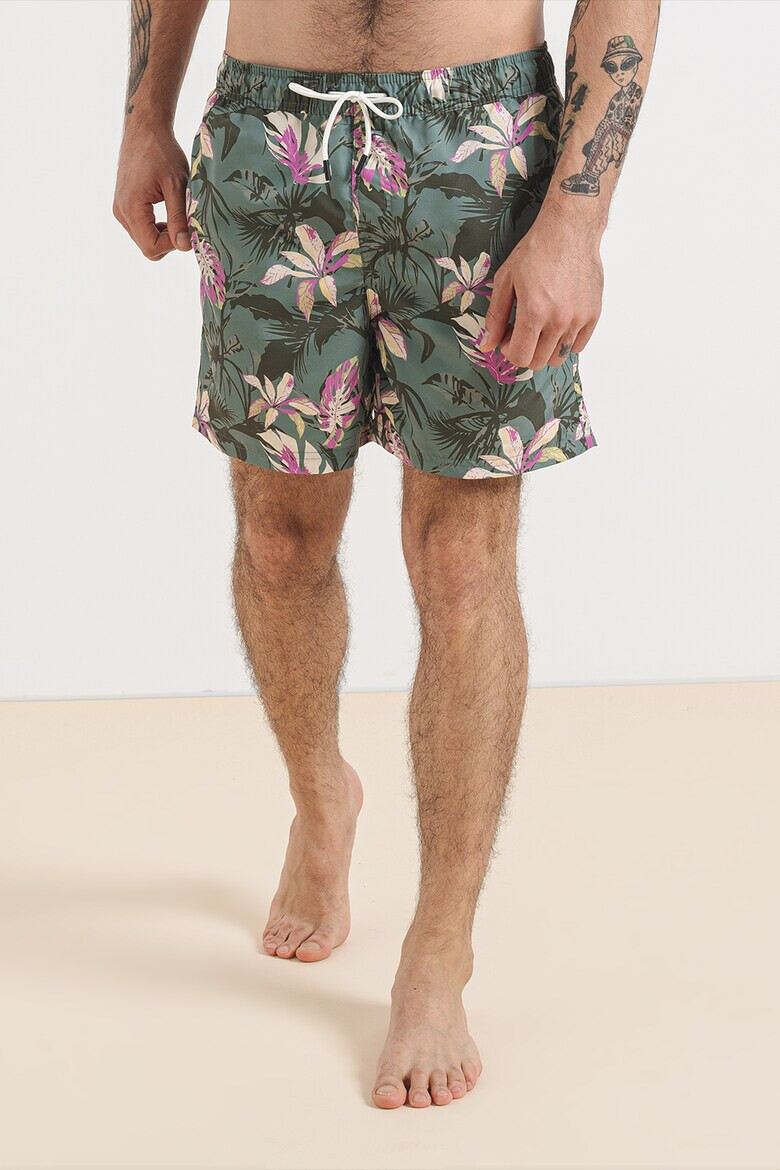 Jack & Jones Pantaloni scurti de baie cu snur si model floral - Pled.ro