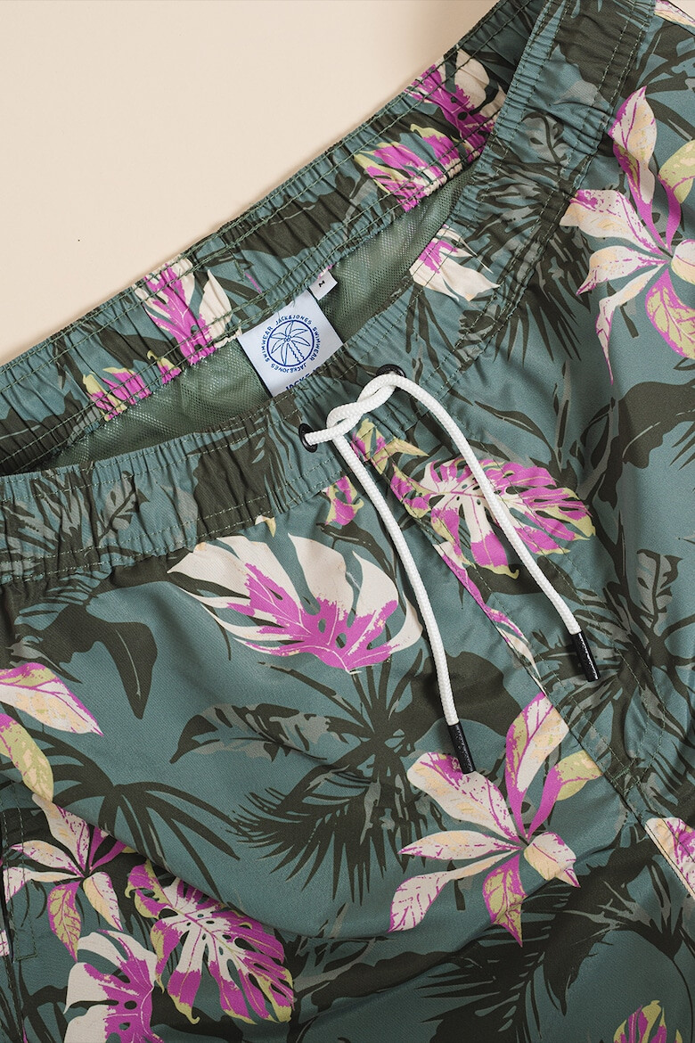 Jack & Jones Pantaloni scurti de baie cu snur si model floral - Pled.ro