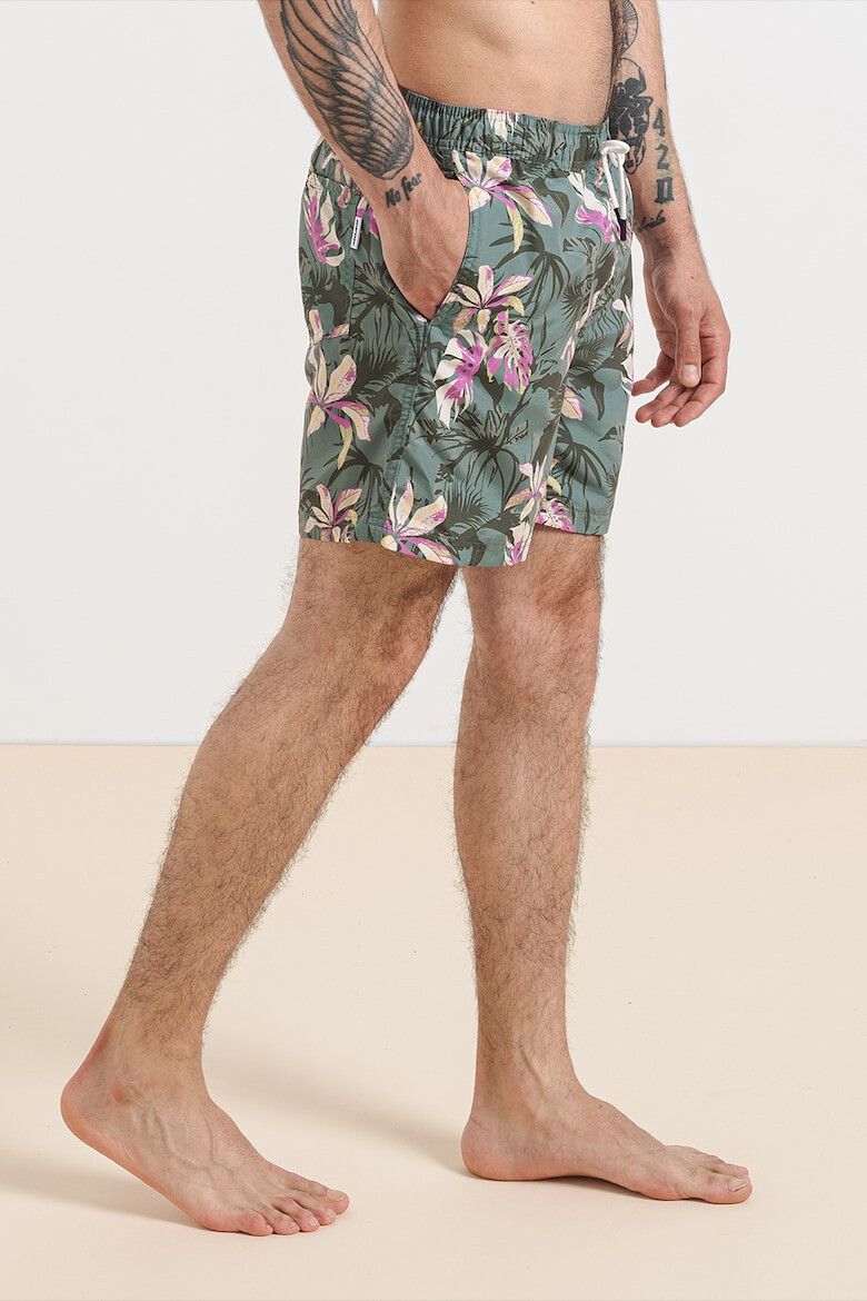 Jack & Jones Pantaloni scurti de baie cu snur si model floral - Pled.ro