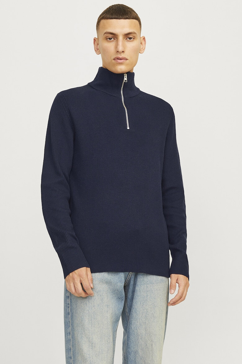 Jack & Jones Pulover striat din amestec de bumbac cu fenta cu fermoar - Pled.ro