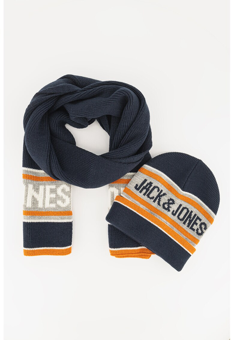 Jack & Jones Set de fular si caciula cu logo - Pled.ro