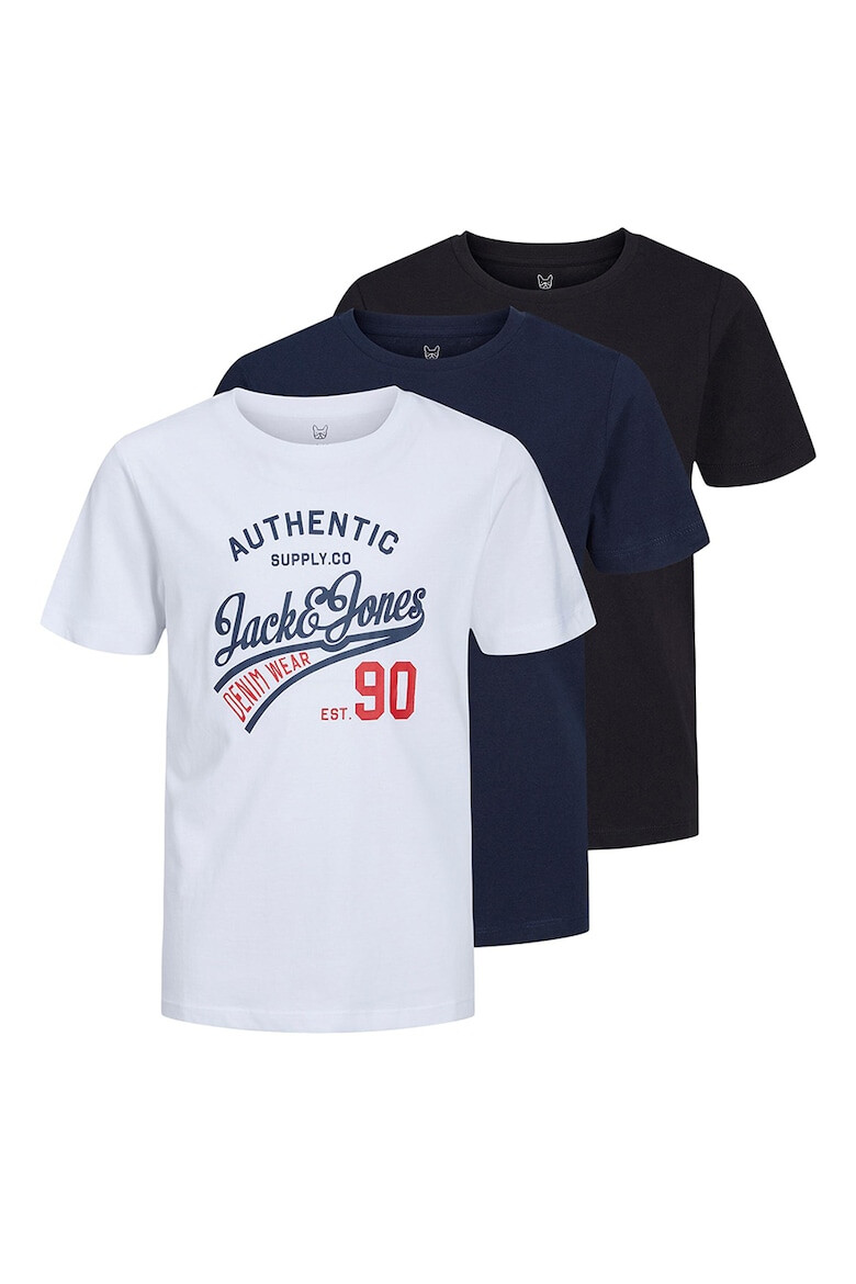 Jack & Jones Set de tricouri cu imprimeu logo - 3 piese - Pled.ro