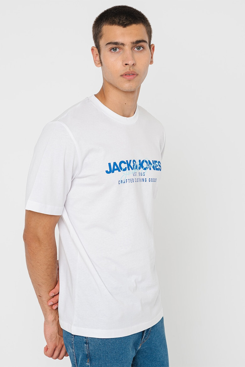 Jack & Jones Set de tricouri din bumbac cu decolteu la baza gatului si imprimeu logo - 2 piese - Pled.ro