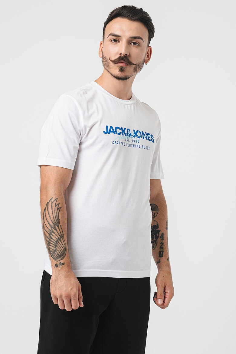 Jack & Jones Set de tricouri din bumbac cu decolteu la baza gatului si imprimeu logo - 2 piese - Pled.ro