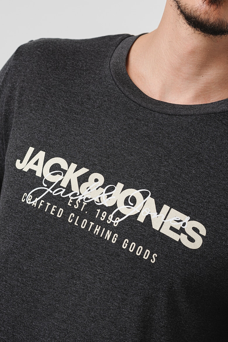 Jack & Jones Set de tricouri din bumbac cu decolteu la baza gatului si imprimeu logo - 2 piese - Pled.ro