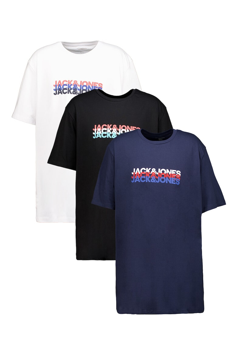 Jack & Jones Set de tricouri din bumbac cu imprimeu logo - 3 piese - Pled.ro