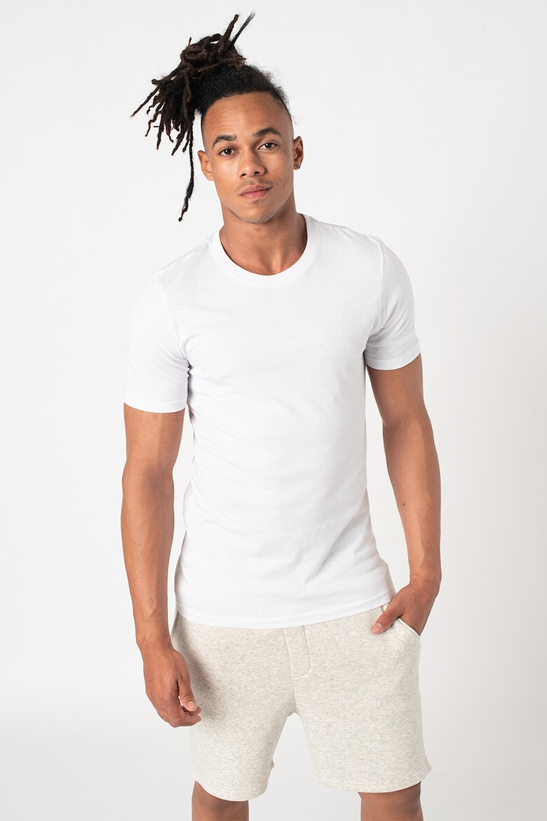 Jack & Jones Set de tricouri din bumbac organic cu decolteu la baz gatului - 3 piese - Pled.ro