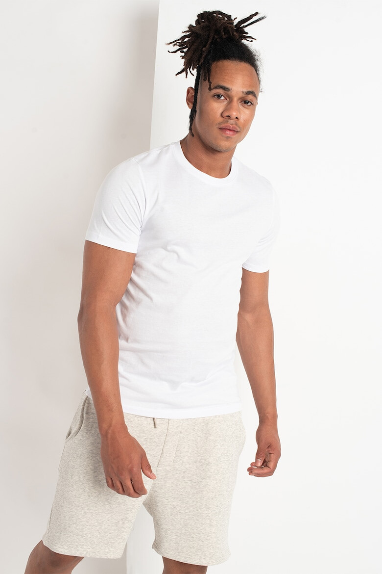 Jack & Jones Set de tricouri din bumbac organic cu decolteu la baz gatului - 3 piese - Pled.ro