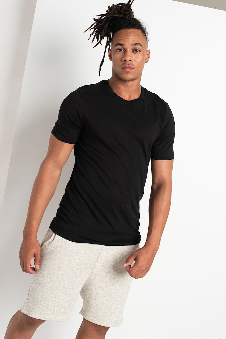 Jack & Jones Set de tricouri din bumbac organic cu decolteu la baz gatului - 3 piese - Pled.ro