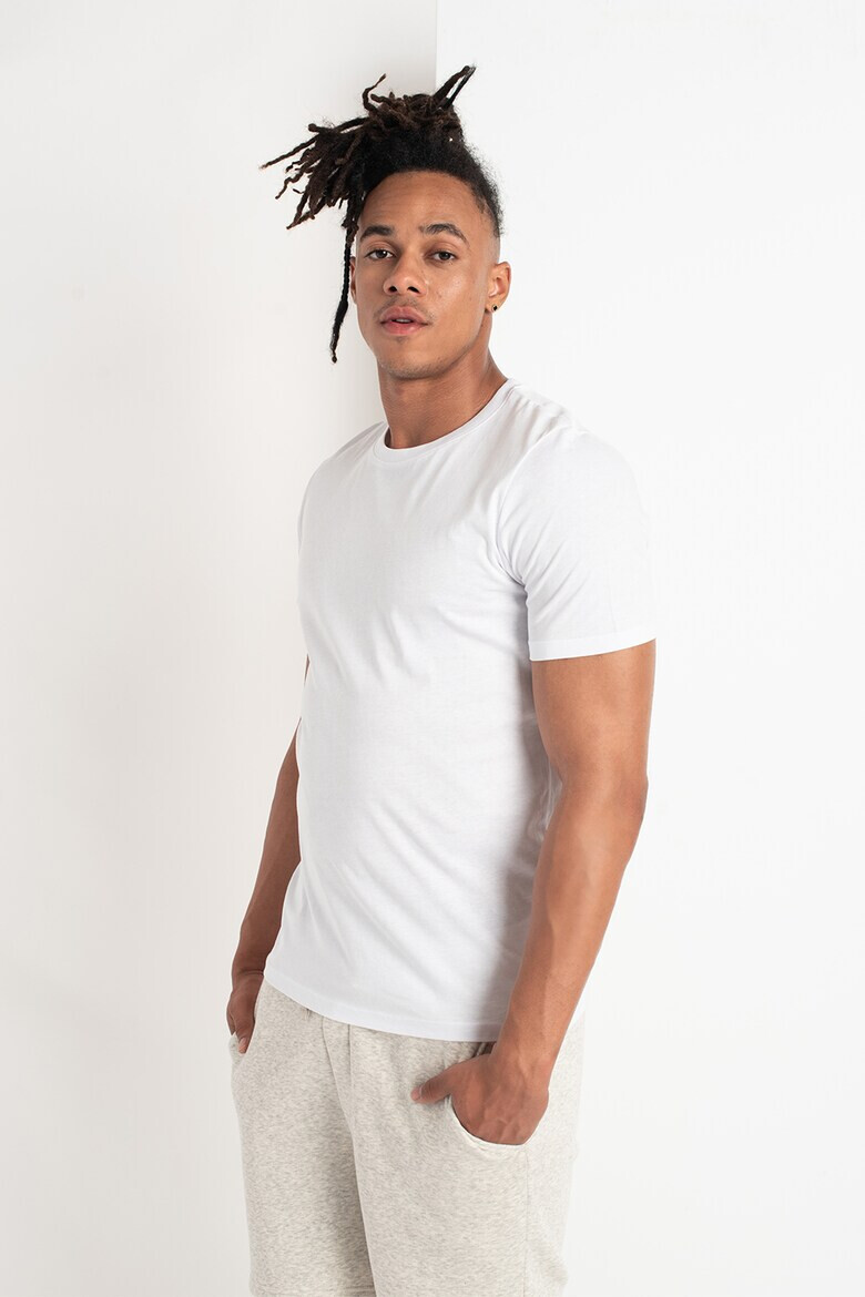 Jack & Jones Set de tricouri din bumbac organic cu decolteu la baz gatului - 3 piese - Pled.ro