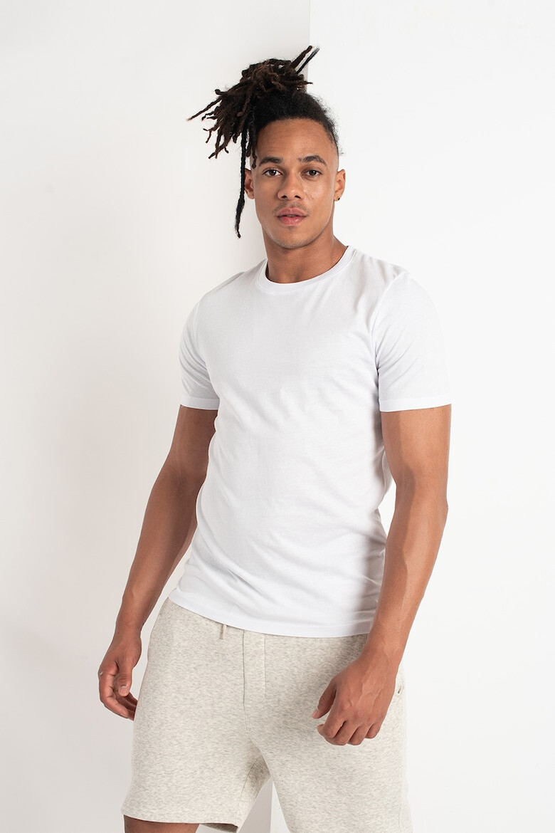 Jack & Jones Set de tricouri din bumbac organic cu decolteu la baz gatului - 3 piese - Pled.ro