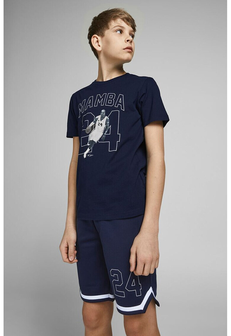 Jack & Jones Tricou cu decolteu la baza gatului imprimeu text si grafic Jungs - Pled.ro