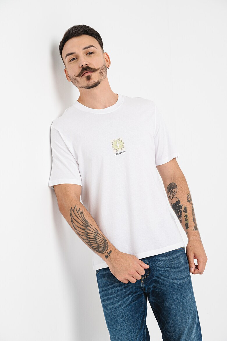 Jack & Jones Tricou cu decolteu la baza gatului si detaliu grafic - Pled.ro