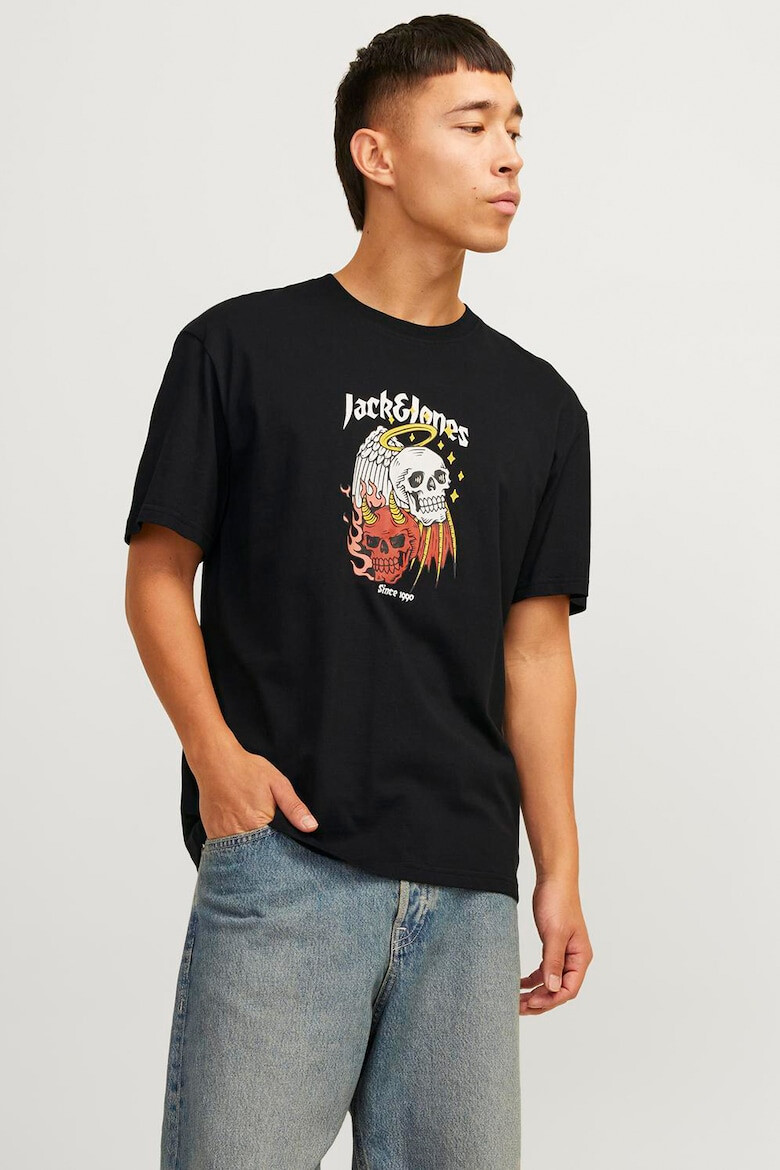 Jack & Jones Tricou cu decolteu la baza gatului si imprimeu grafic - Pled.ro