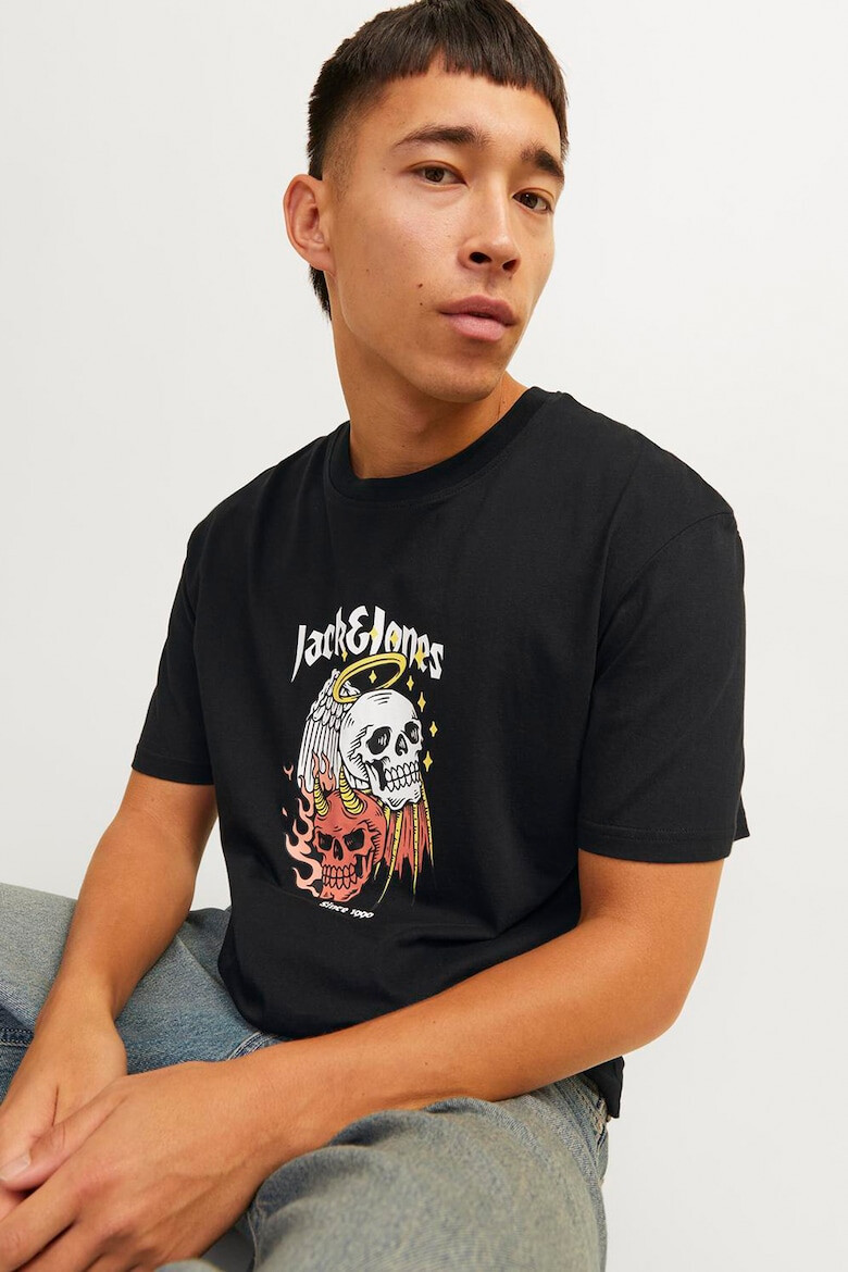 Jack & Jones Tricou cu decolteu la baza gatului si imprimeu grafic - Pled.ro