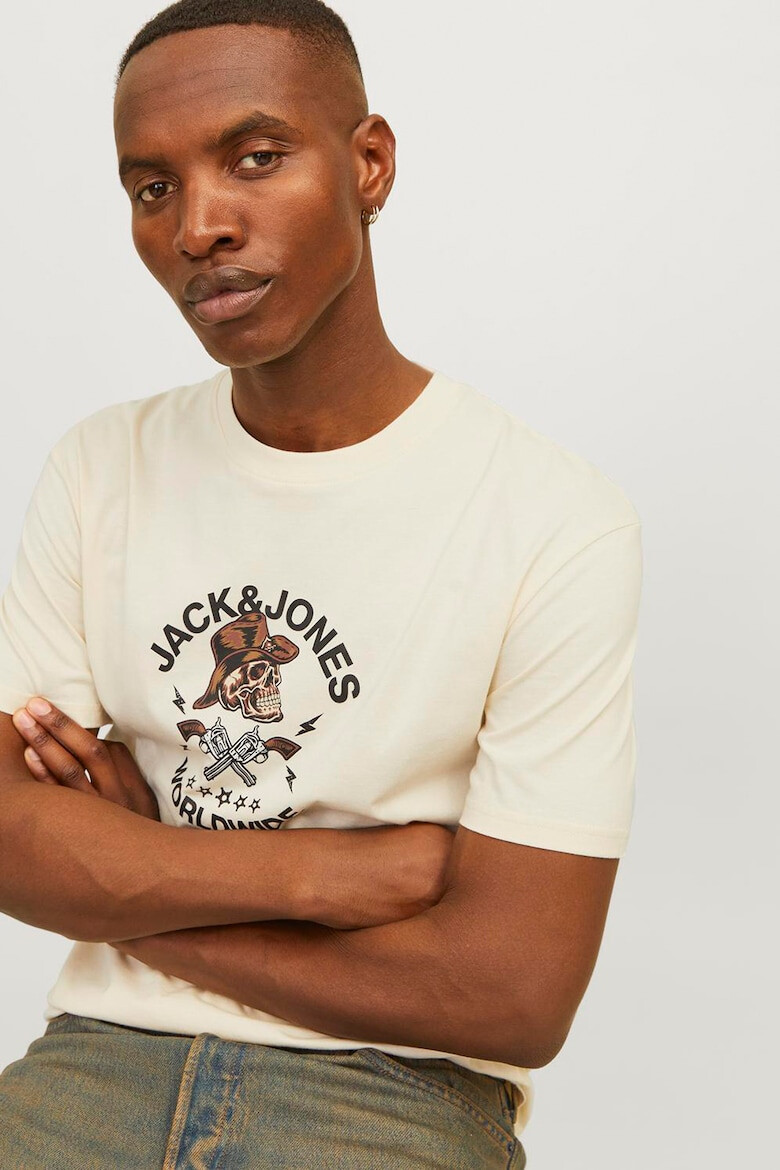 Jack & Jones Tricou cu decolteu la baza gatului si imprimeu grafic - Pled.ro