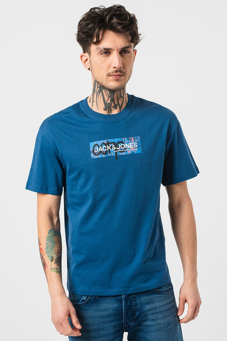 Jack & Jones Tricou cu decolteu la baza gatului si imprimeu logo - Pled.ro