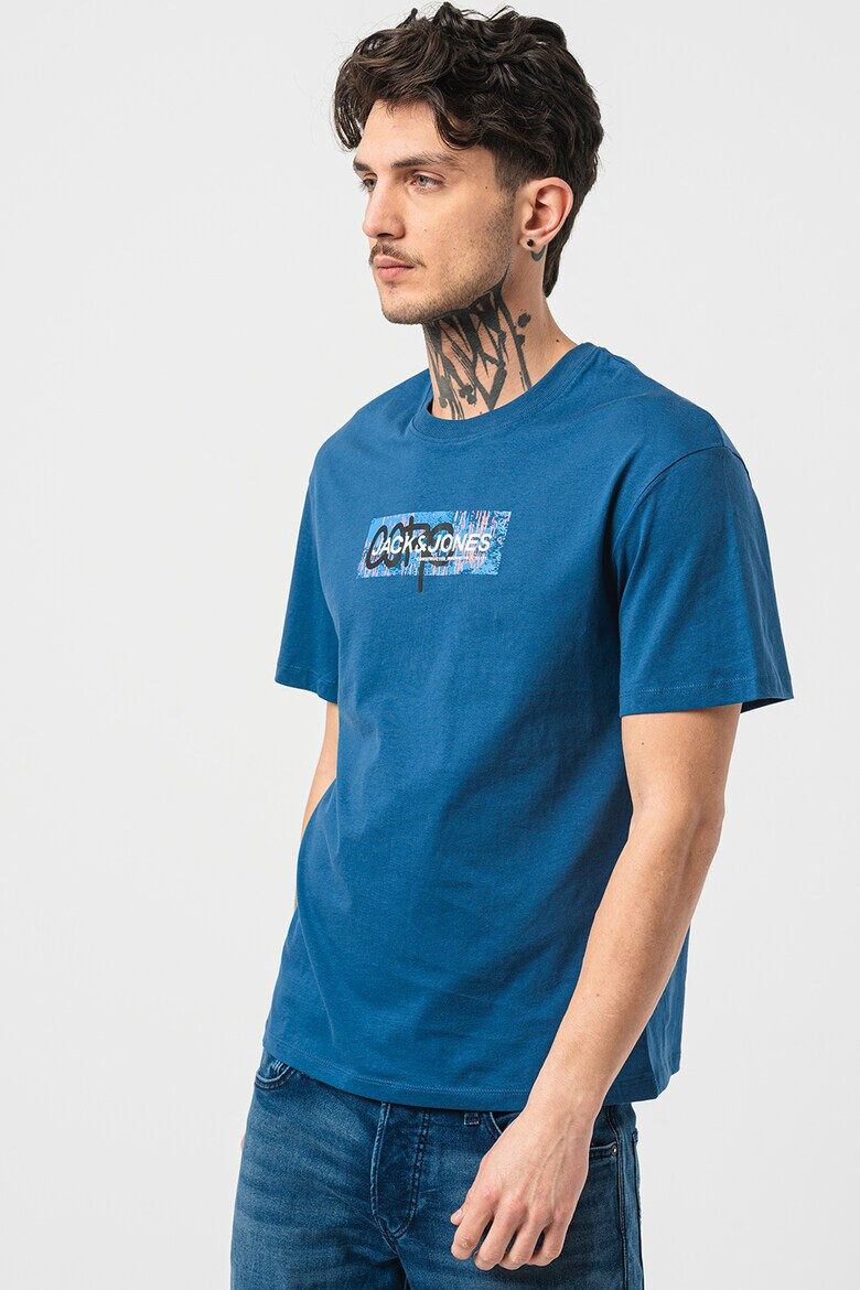 Jack & Jones Tricou cu decolteu la baza gatului si imprimeu logo - Pled.ro