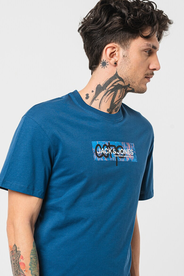 Jack & Jones Tricou cu decolteu la baza gatului si imprimeu logo - Pled.ro