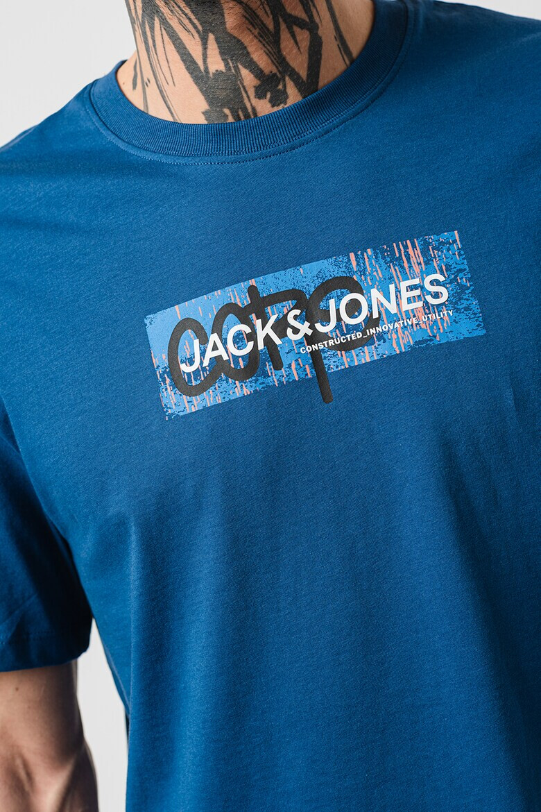 Jack & Jones Tricou cu decolteu la baza gatului si imprimeu logo - Pled.ro