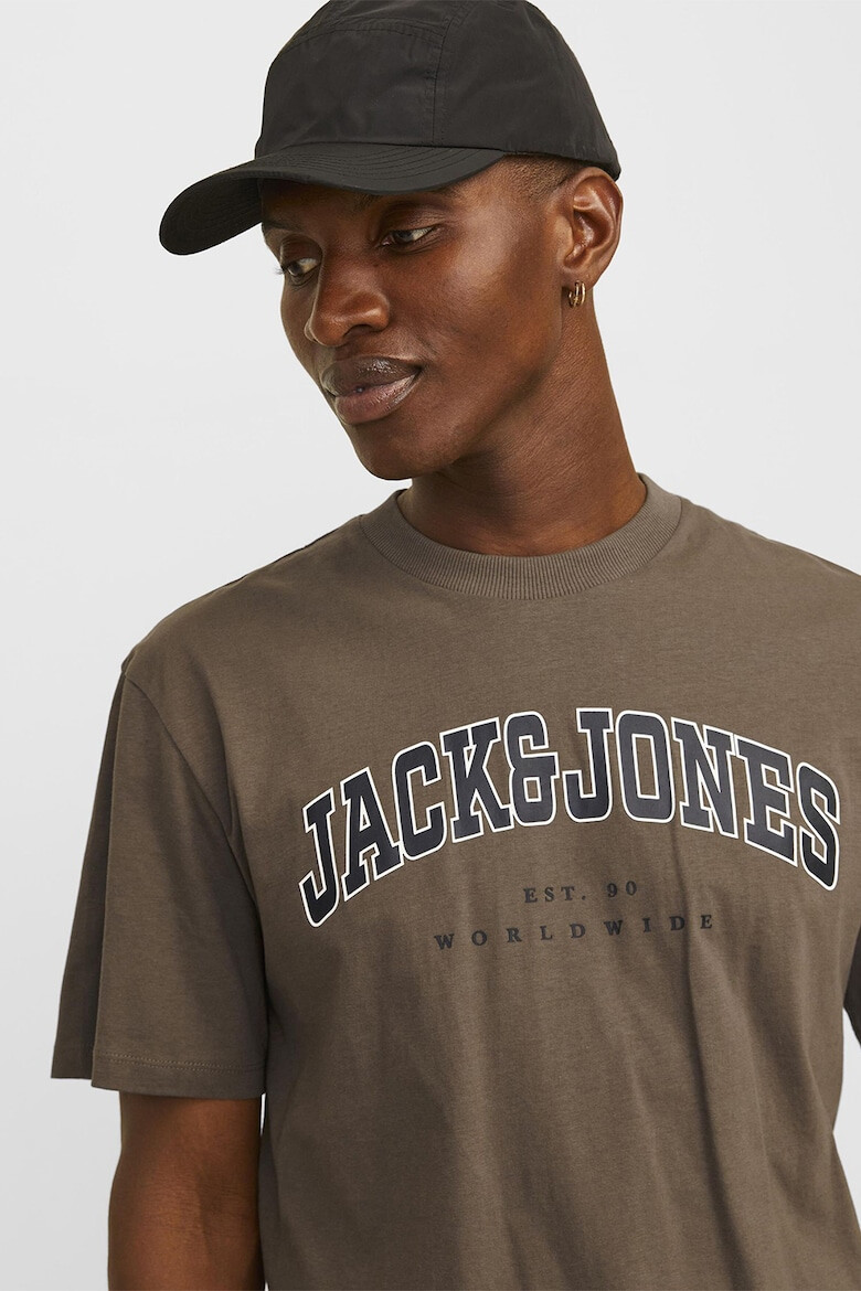 Jack & Jones Tricou cu decolteu la baza gatului si imprimeu logo - Pled.ro