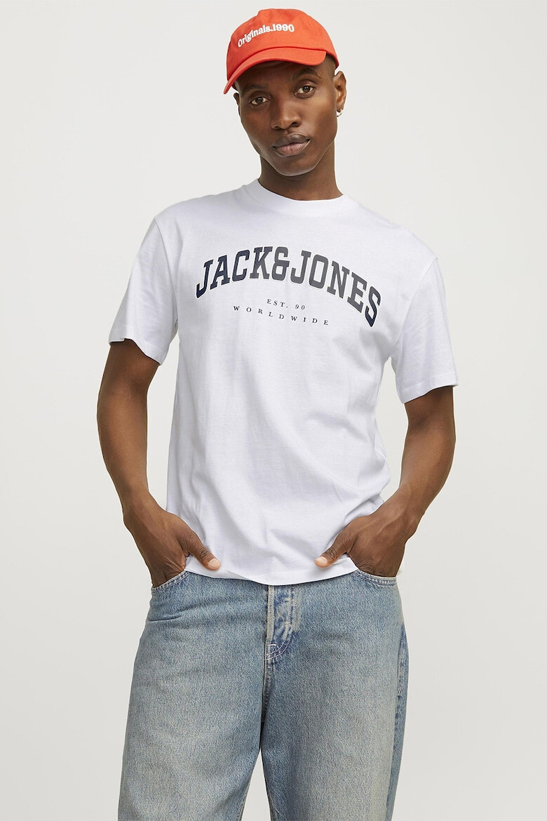 Jack & Jones Tricou cu decolteu la baza gatului si imprimeu logo - Pled.ro