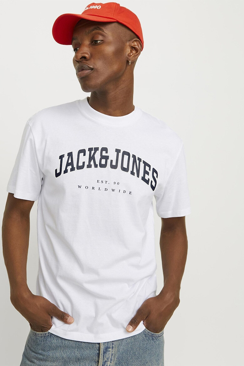 Jack & Jones Tricou cu decolteu la baza gatului si imprimeu logo - Pled.ro