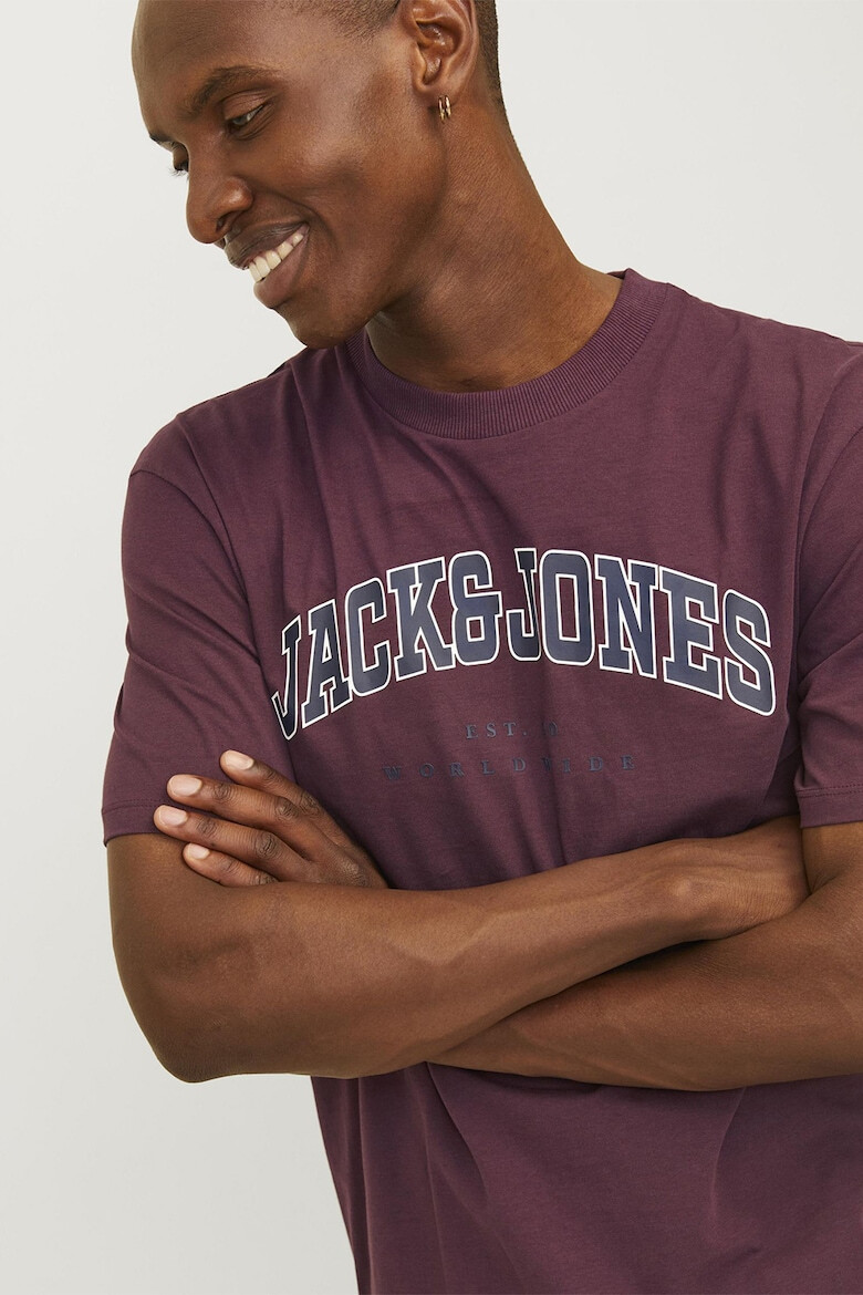 Jack & Jones Tricou cu decolteu la baza gatului si imprimeu logo - Pled.ro