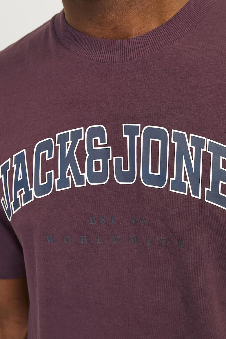 Jack & Jones Tricou cu decolteu la baza gatului si imprimeu logo - Pled.ro