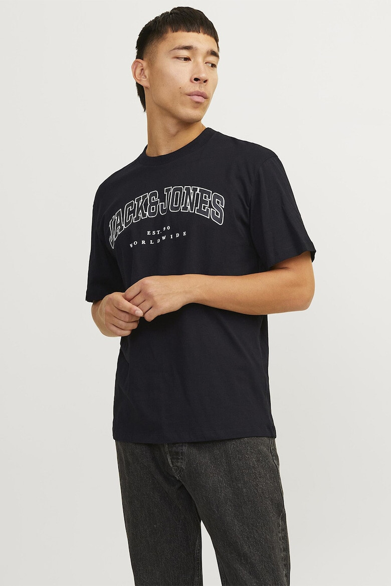 Jack & Jones Tricou cu decolteu la baza gatului si imprimeu logo - Pled.ro